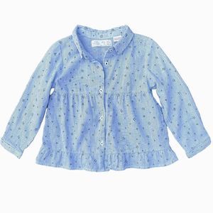 Zara Stars & Stripes Girls Baby Toddler Blouse Size 2T / 3T